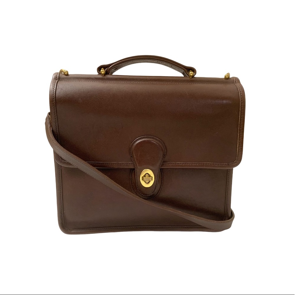 Vintage Coach Willis Crossbody Brown Leather Adjustable Strap Messenger bag 9927